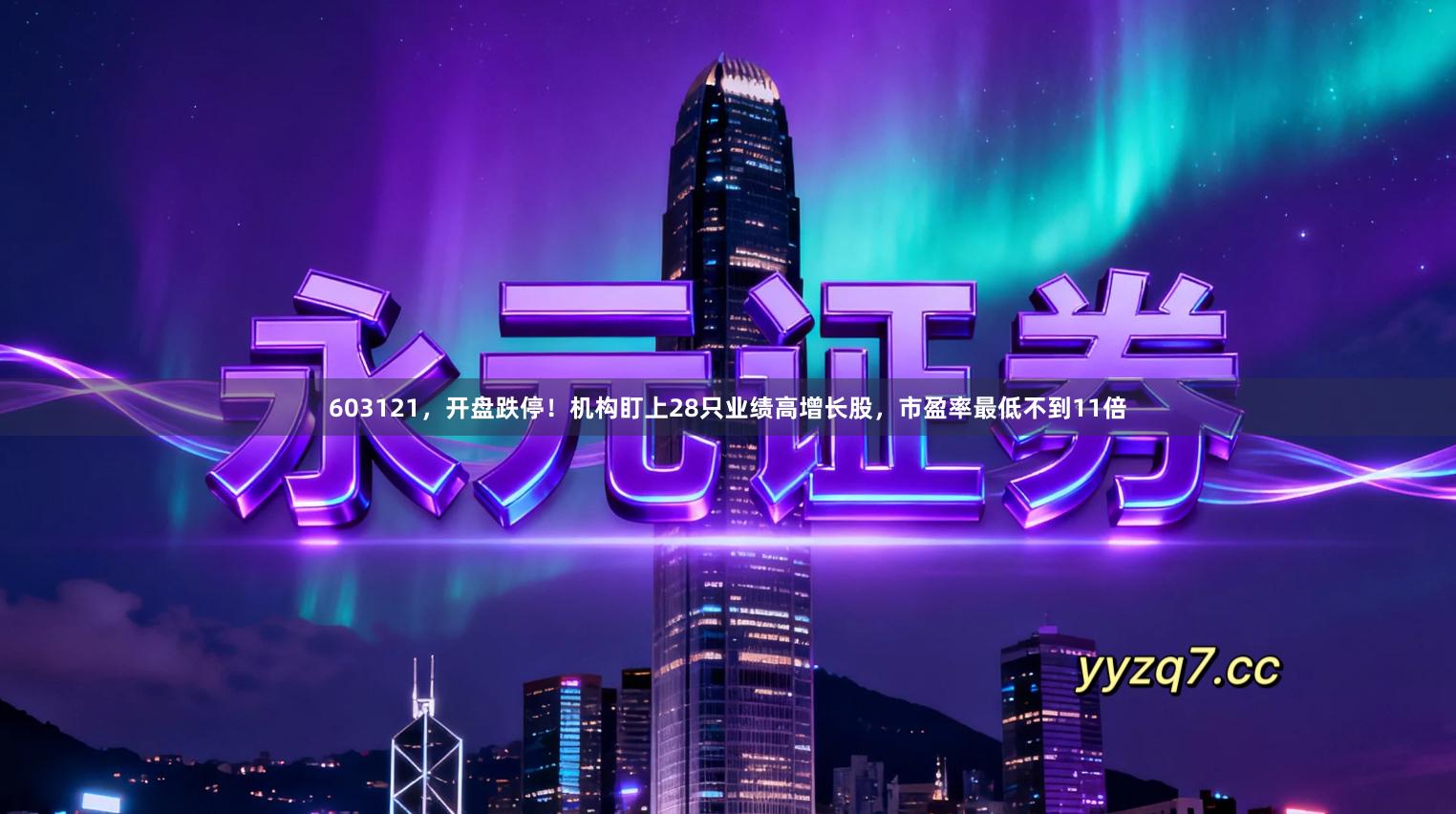 603121，开盘跌停！机构盯上28只业绩高增长股，市盈率最低不到11倍